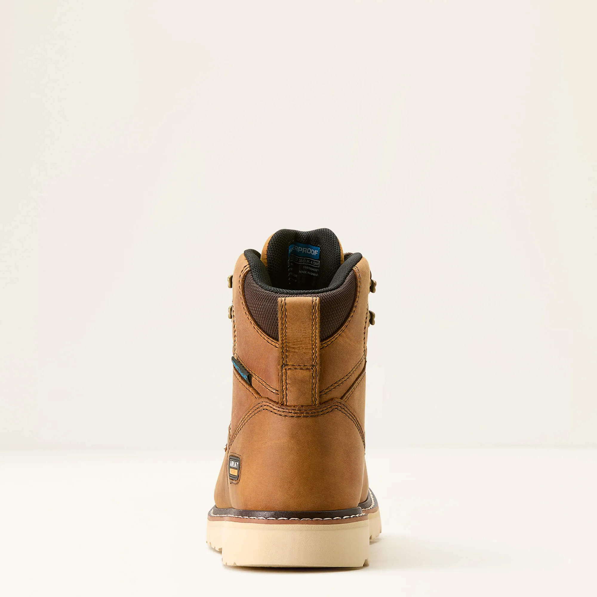 Ariat Women's Rebar Moc Toe WP Wedge Work Boot -Brown- 10053718