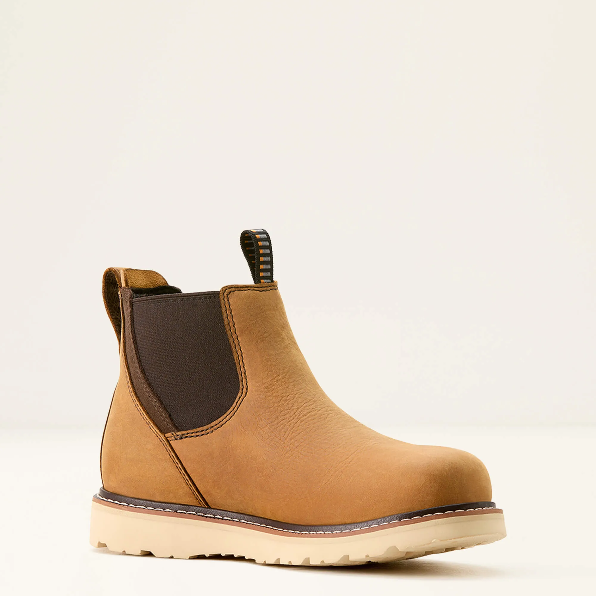 Ariat Women's Rebar WP Chelsea Wedge Work Boot -Brown- 10053720