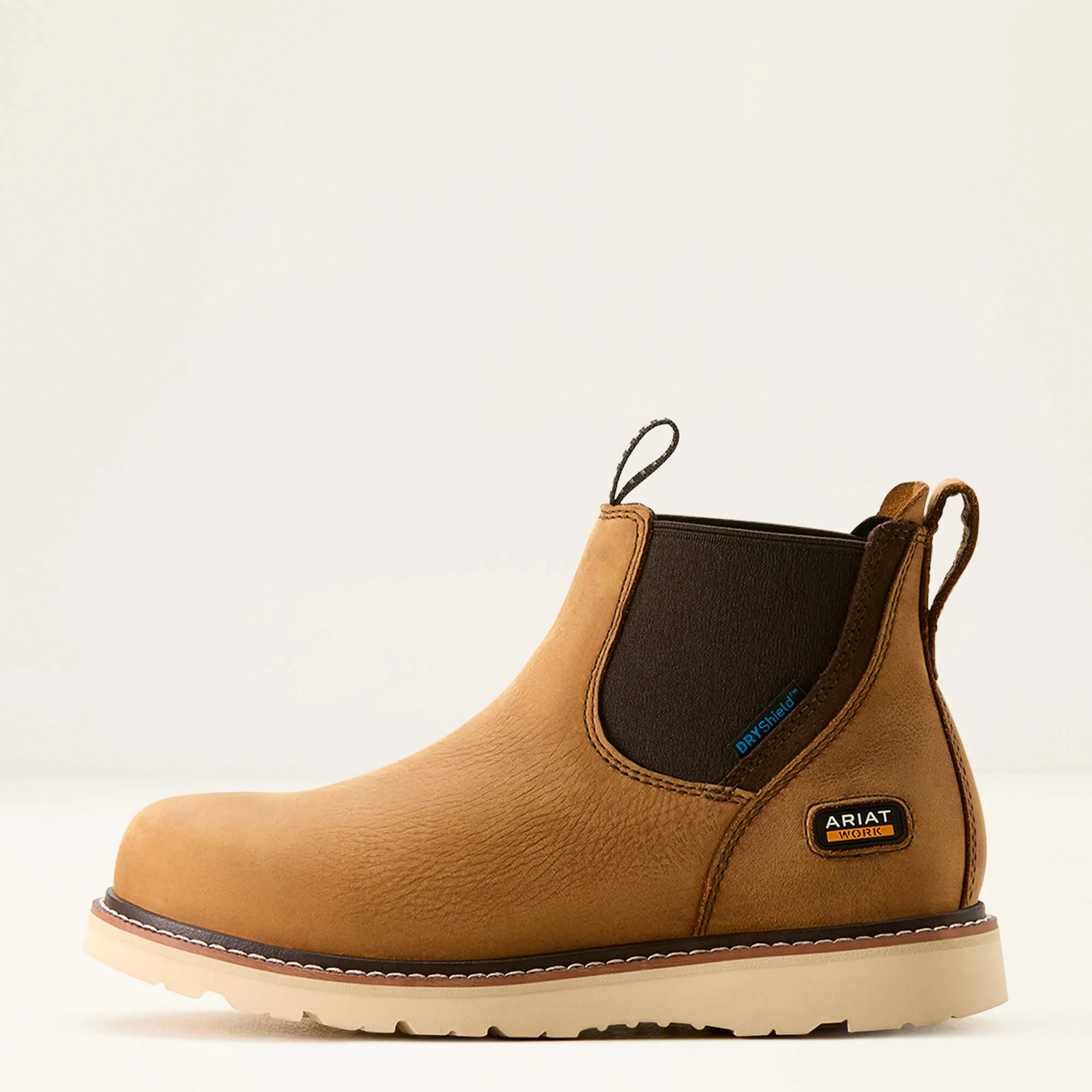 Ariat Women's Rebar WP Chelsea Wedge Work Boot -Brown- 10053720