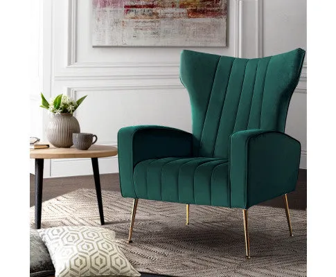 Armchair Lounge Accent Chairs Armchairs Chair Velvet Sofa Seat - Green