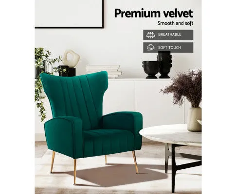 Armchair Lounge Accent Chairs Armchairs Chair Velvet Sofa Seat - Green