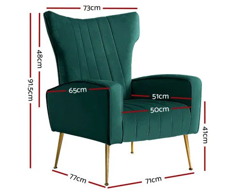 Armchair Lounge Accent Chairs Armchairs Chair Velvet Sofa Seat - Green