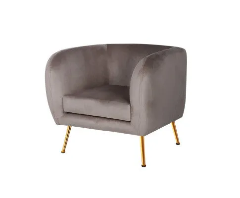 Armchair Lounge Arm Chair Sofa Accent Armchairs Chairs Couch Velvet Beige