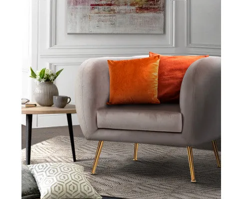 Armchair Lounge Arm Chair Sofa Accent Armchairs Chairs Couch Velvet Beige