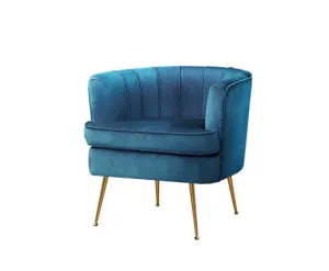 Armchair Lounge Chair Accent Armchairs Sofa Chairs Velvet Couch - Blue