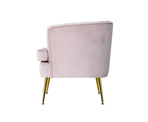 Armchair Lounge Chair Accent Armchairs Sofa Chairs Velvet Couch - Pink
