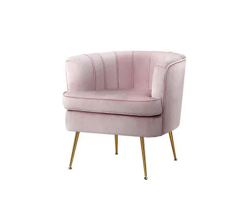 Armchair Lounge Chair Accent Armchairs Sofa Chairs Velvet Couch - Pink