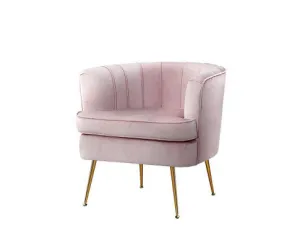 Armchair Lounge Chair Accent Armchairs Sofa Chairs Velvet Couch - Pink