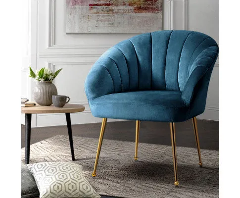 Armchair Lounge Chair Armchairs Accent Chairs Velvet Sofa Couch - Blue
