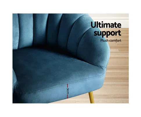 Armchair Lounge Chair Armchairs Accent Chairs Velvet Sofa Couch - Blue
