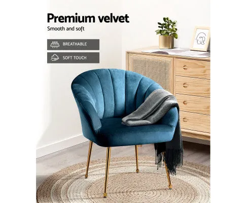 Armchair Lounge Chair Armchairs Accent Chairs Velvet Sofa Couch - Blue