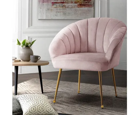 Armchair Lounge Chair Armchairs Accent Chairs Velvet Sofa Couch - Pink