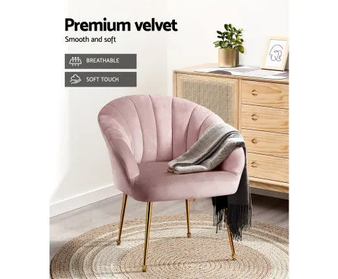 Armchair Lounge Chair Armchairs Accent Chairs Velvet Sofa Couch - Pink