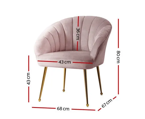 Armchair Lounge Chair Armchairs Accent Chairs Velvet Sofa Couch - Pink