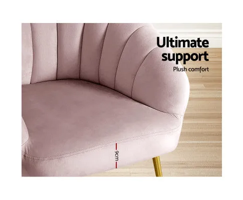 Armchair Lounge Chair Armchairs Accent Chairs Velvet Sofa Couch - Pink