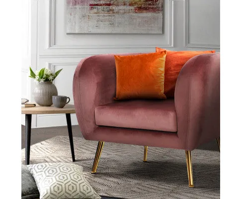 Armchair Lounge Sofa Arm Chair Accent Chairs Armchairs Couch Velvet Pink