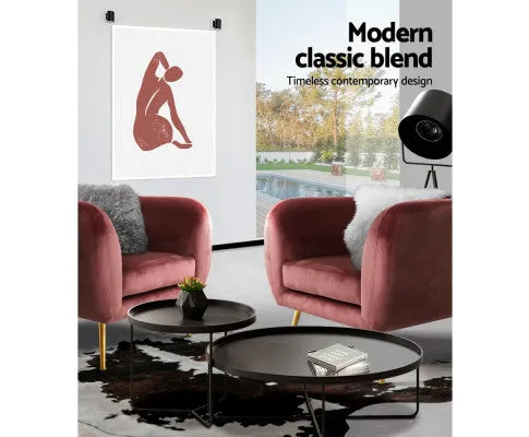 Armchair Lounge Sofa Arm Chair Accent Chairs Armchairs Couch Velvet Pink