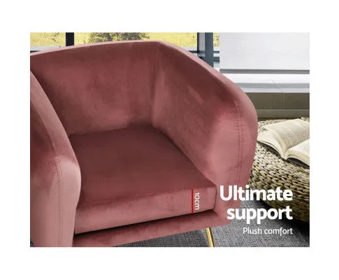 Armchair Lounge Sofa Arm Chair Accent Chairs Armchairs Couch Velvet Pink