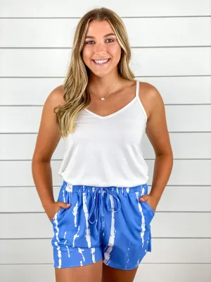 Beach Babe Tie Dye Shorts - Blue