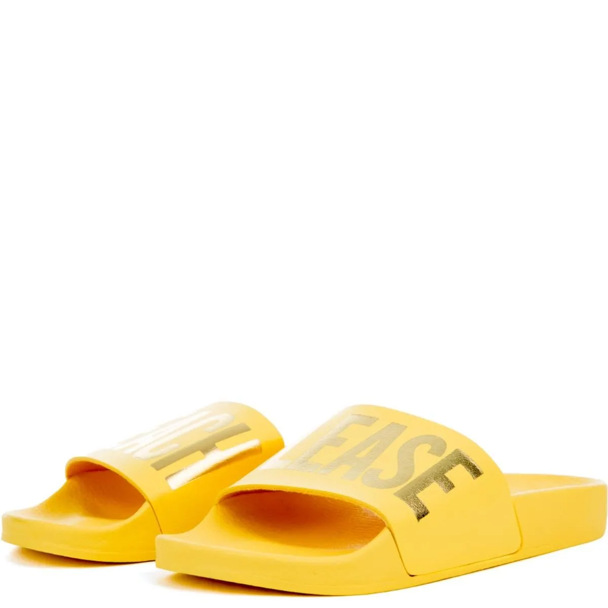 Beach Please Slides in Yellow Yellow/Gold