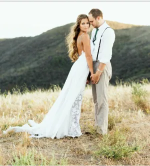 Beach Wedding Dress, Summer Bridal Gown Dress, Spaghetti Bridal Dress
