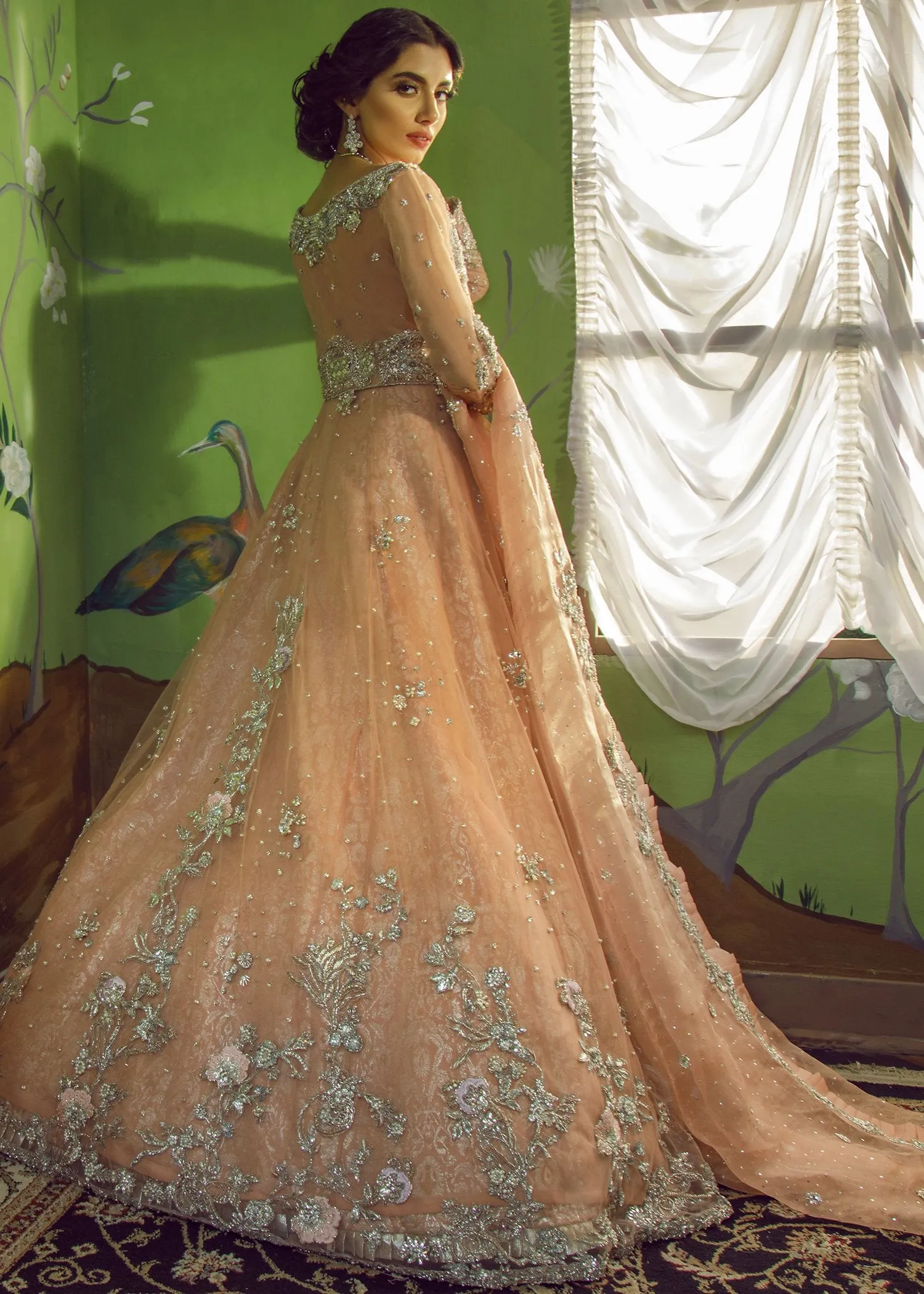 Beautiful Heavy Bridal Maxi in Soft Peach # B1994