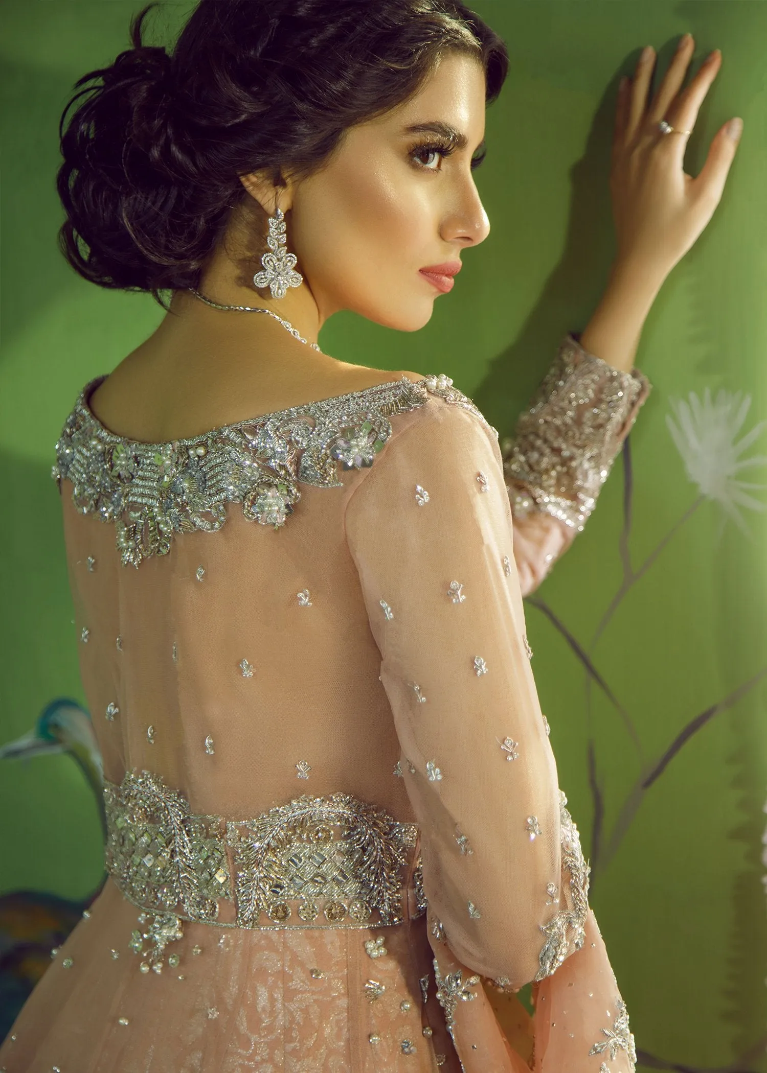 Beautiful Heavy Bridal Maxi in Soft Peach # B1994