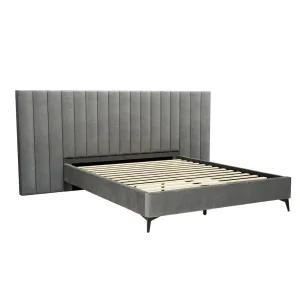 Bed Frame Velvet Grey LOTT