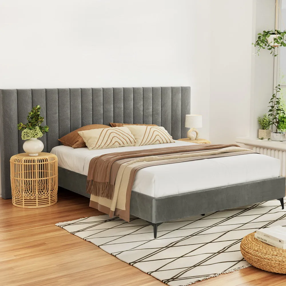 Bed Frame Velvet Grey LOTT