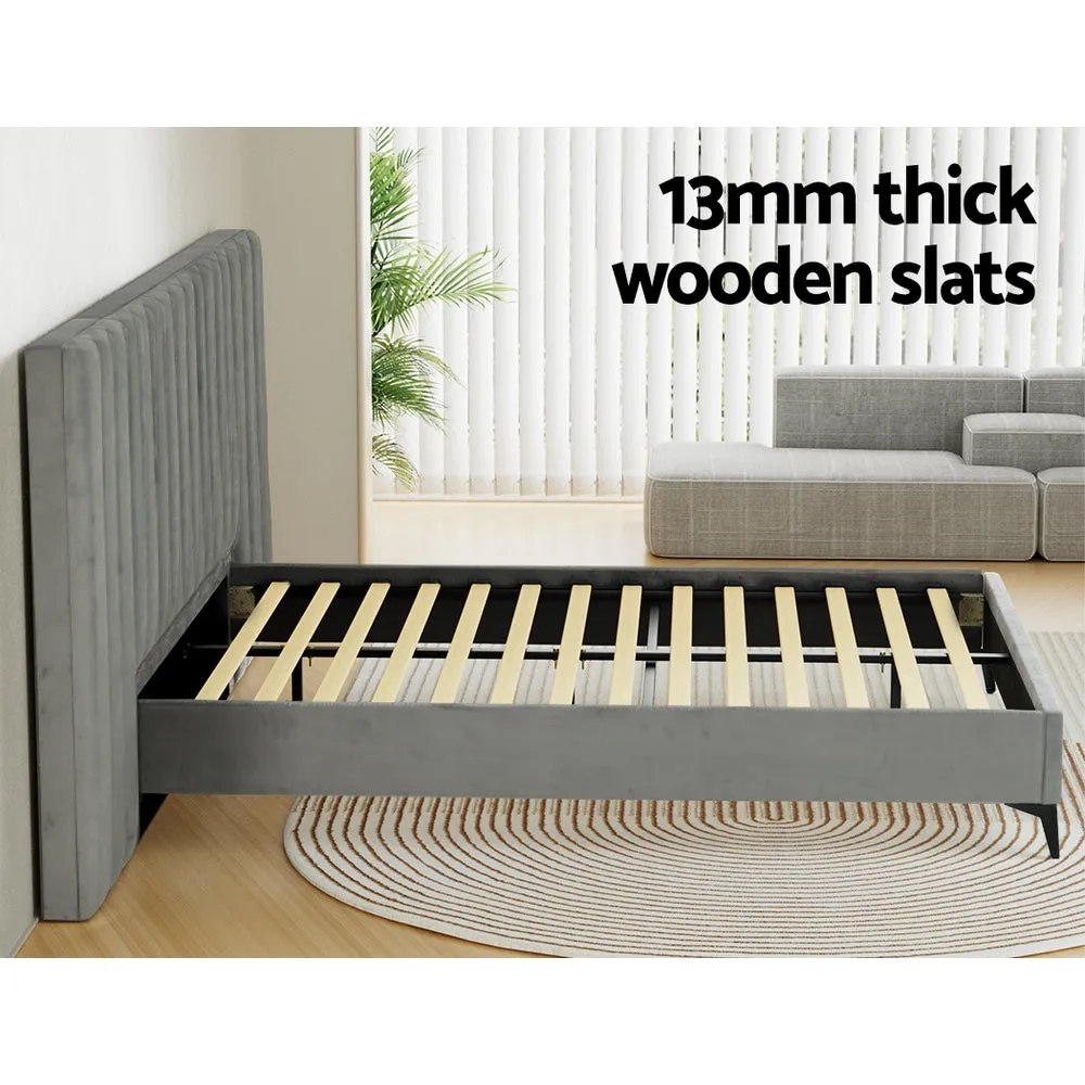 Bed Frame Velvet Grey LOTT