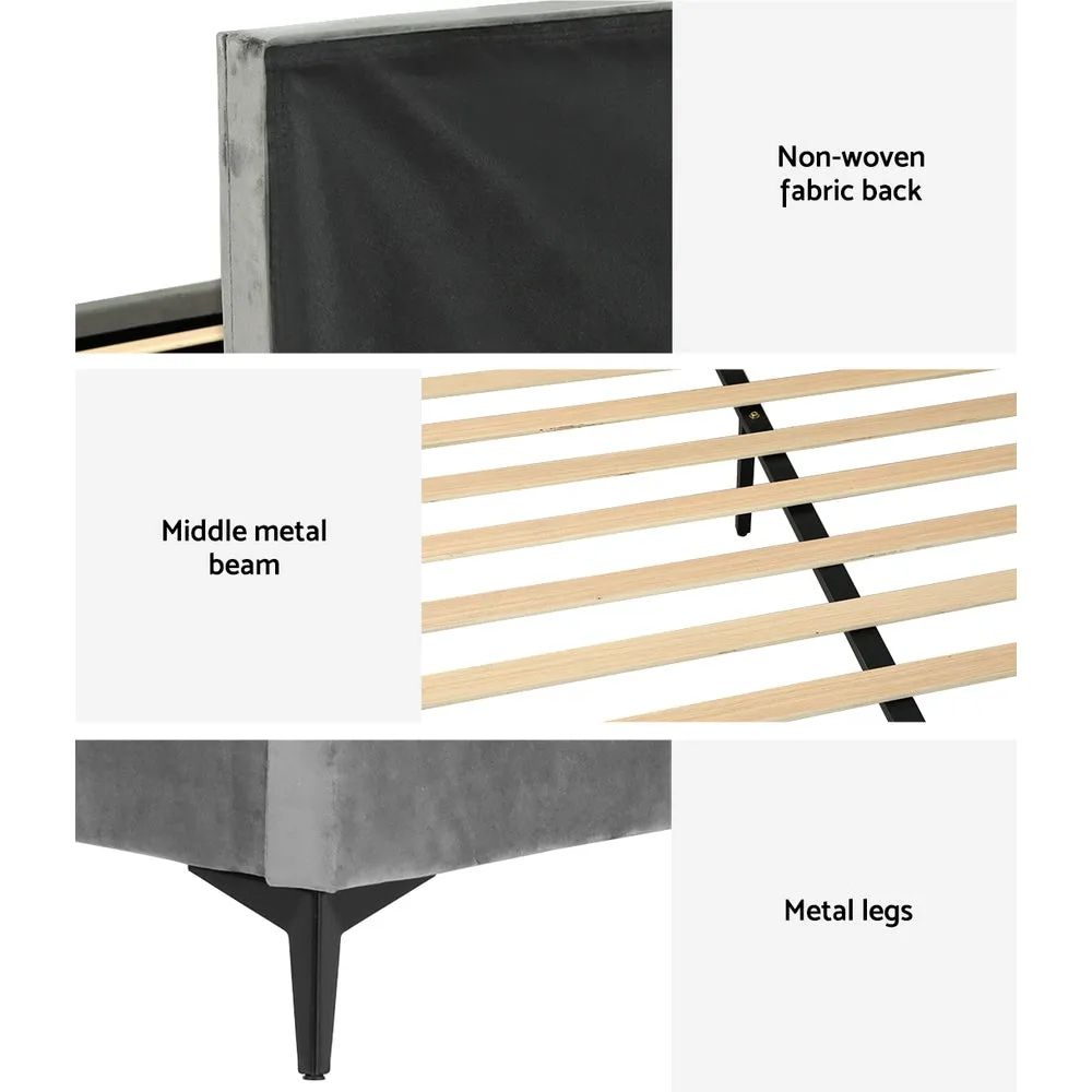 Bed Frame Velvet Grey LOTT