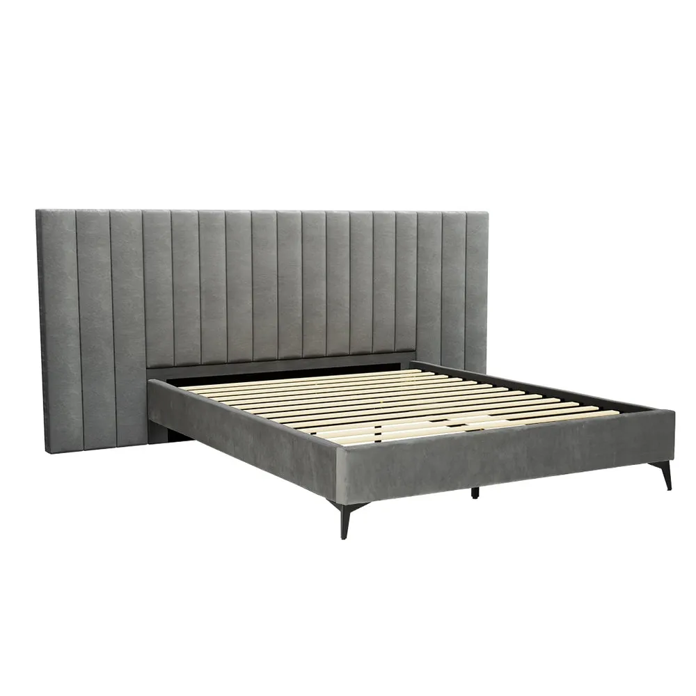 Bed Frame Velvet Grey LOTT