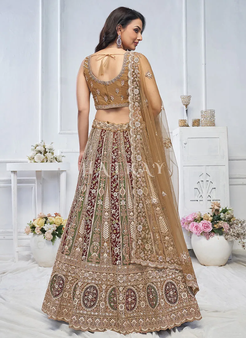 Beige Golden Bridal Lehenga Choli