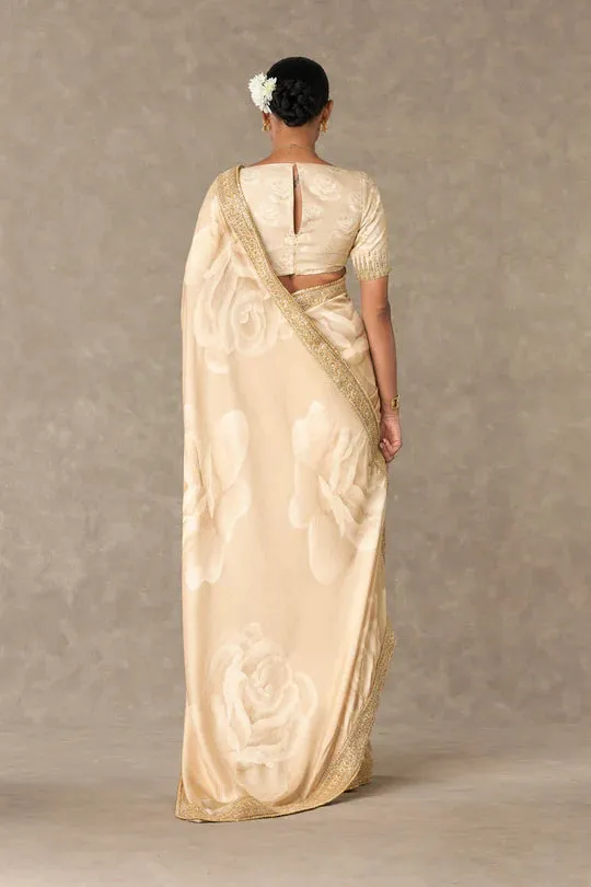Beige Gulaab Saree With Blouse Piece