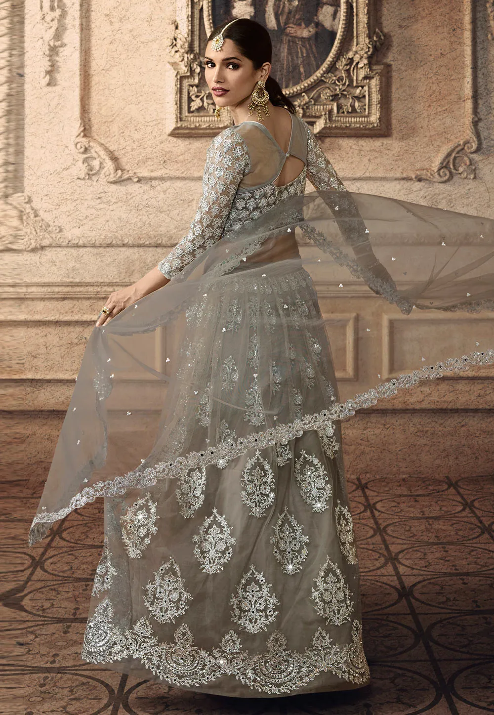 Biscuit Beige Festive Lehenga Choli Set