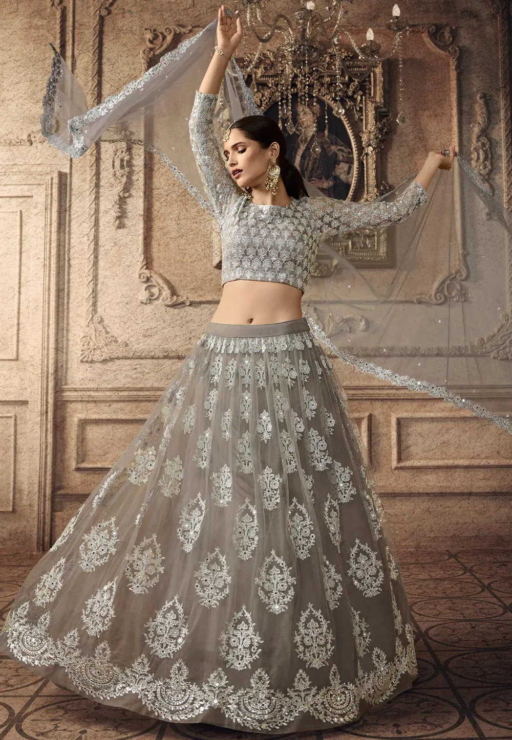 Biscuit Beige Festive Lehenga Choli Set
