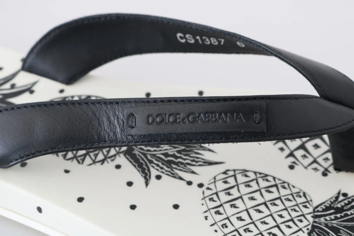 Black Leather Beach Slides Sandals