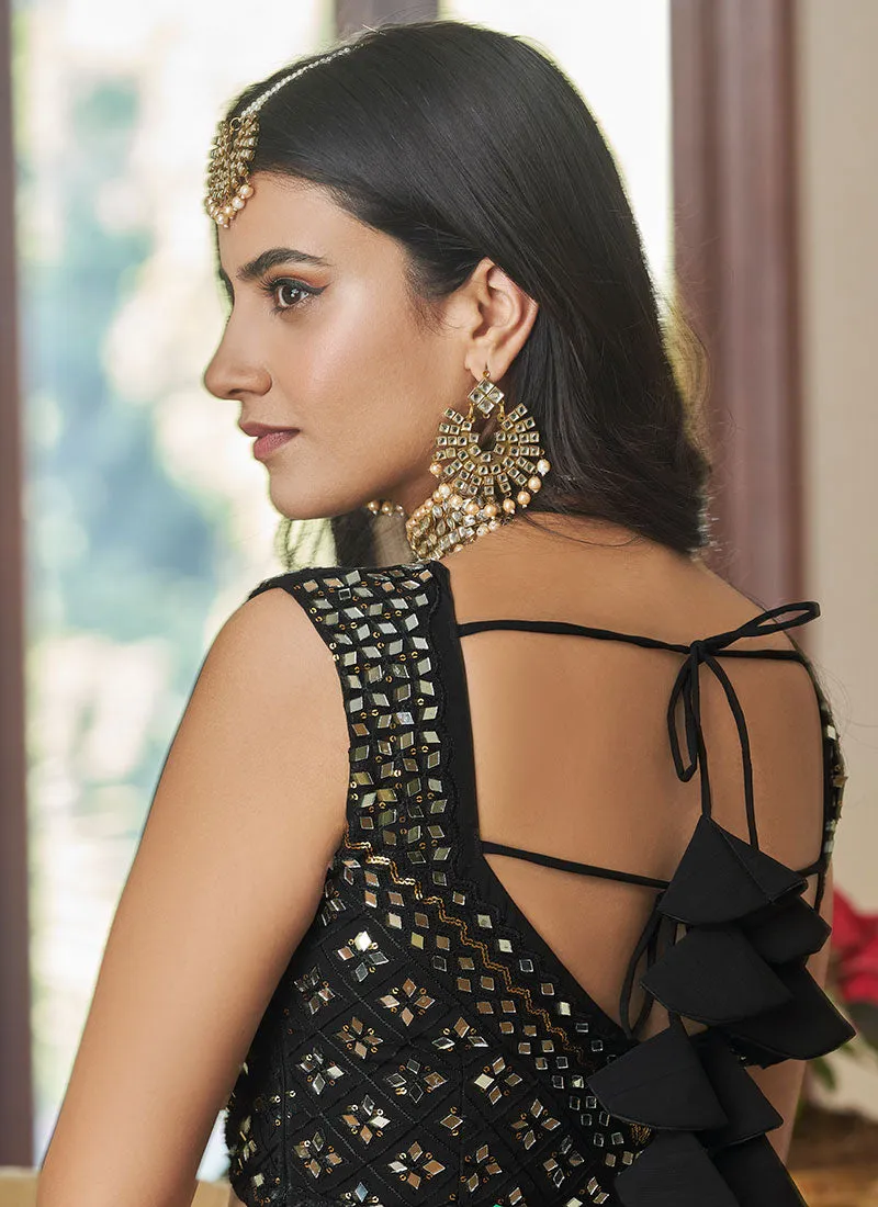 Black Multi Embroidered Designer Lehenga Choli