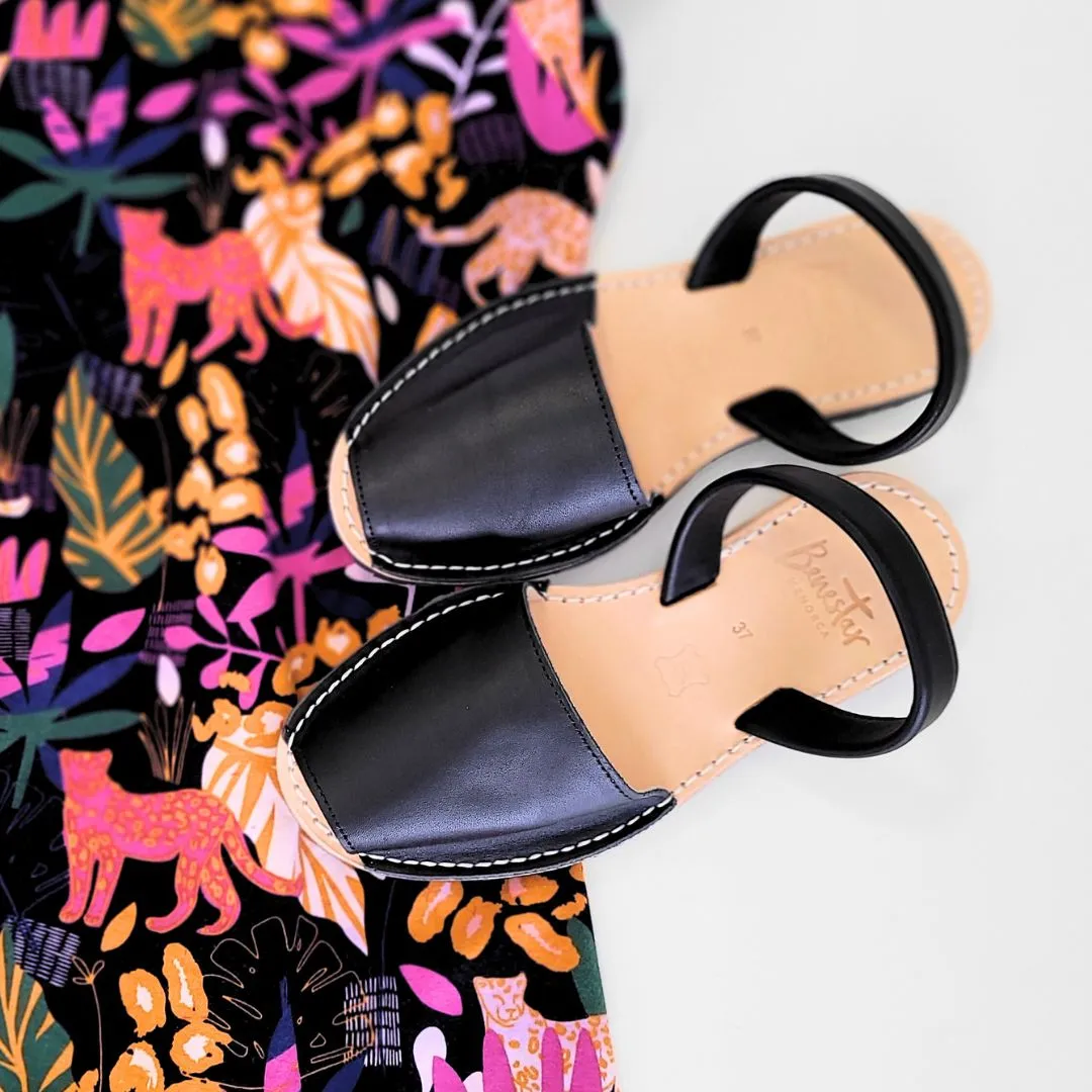 Black Napa Avarca Sandals