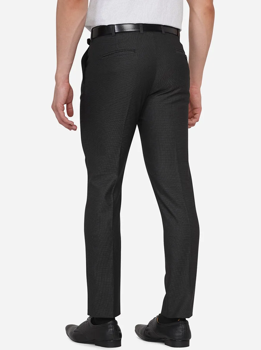 Black Solid Super Slim Fit Formal Trouser | Greenfibre