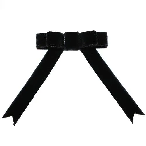 Black Velvet Hair-bow Clip