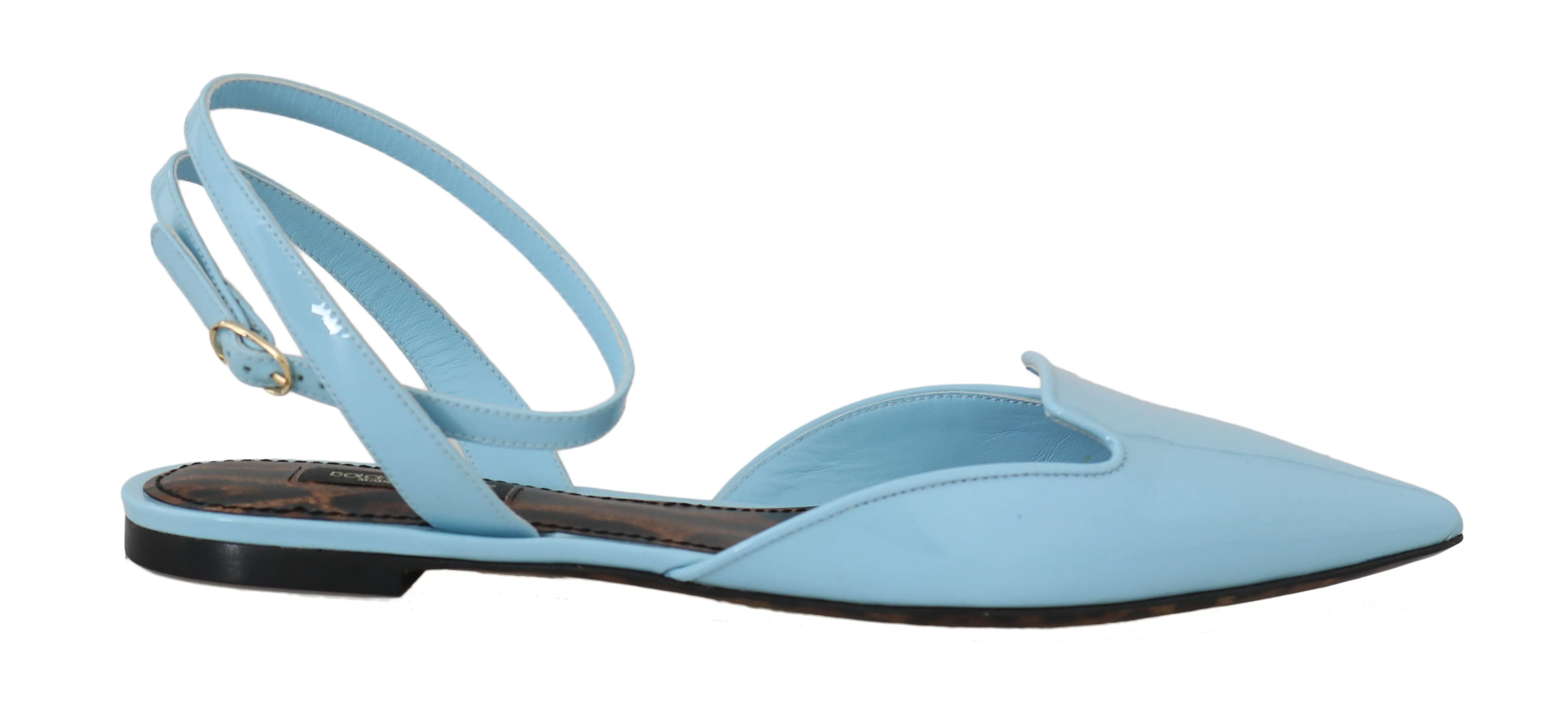 Blue Patent Leather Ankle Strap