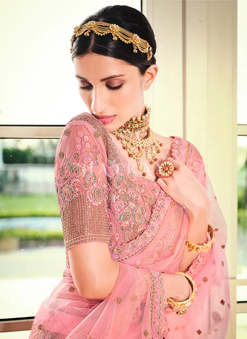 Blush Pink Embroidered Lehenga Choli