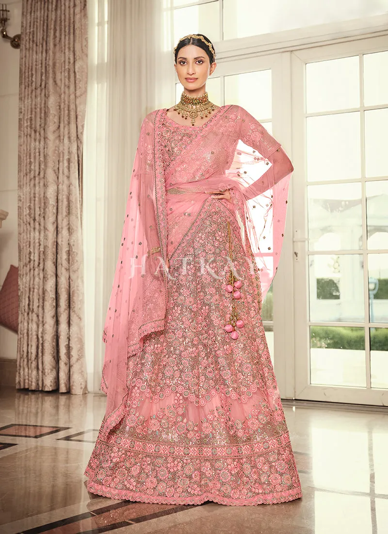Blush Pink Embroidered Lehenga Choli