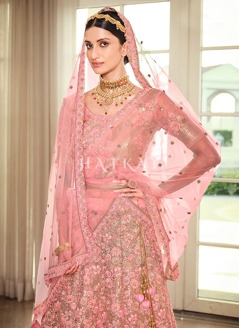 Blush Pink Embroidered Lehenga Choli