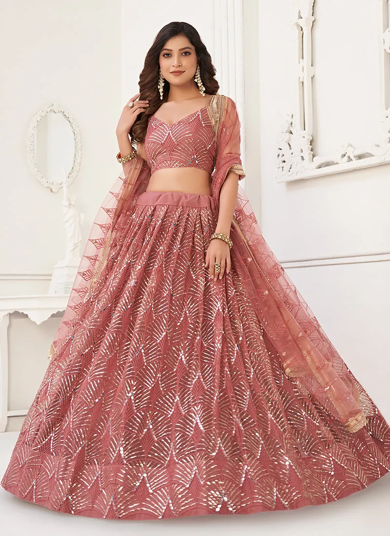 Blush Pink Traditional Wedding Lehenga Choli
