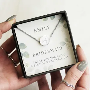 Botanical Sentiment Silver Tone Necklace and Box