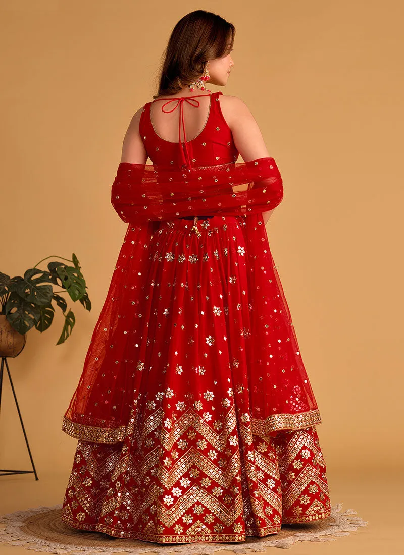 Bridal Red Sequence Embroidery Wedding Lehenga Choli