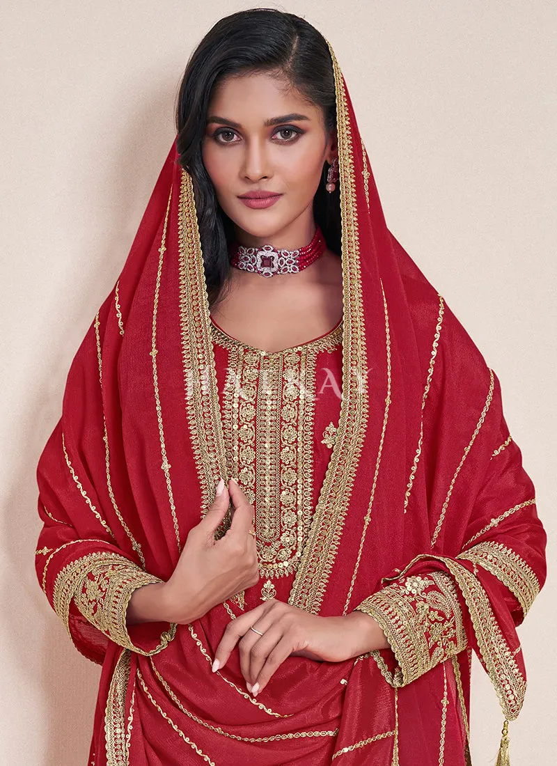Bridal Red Sharara Suit