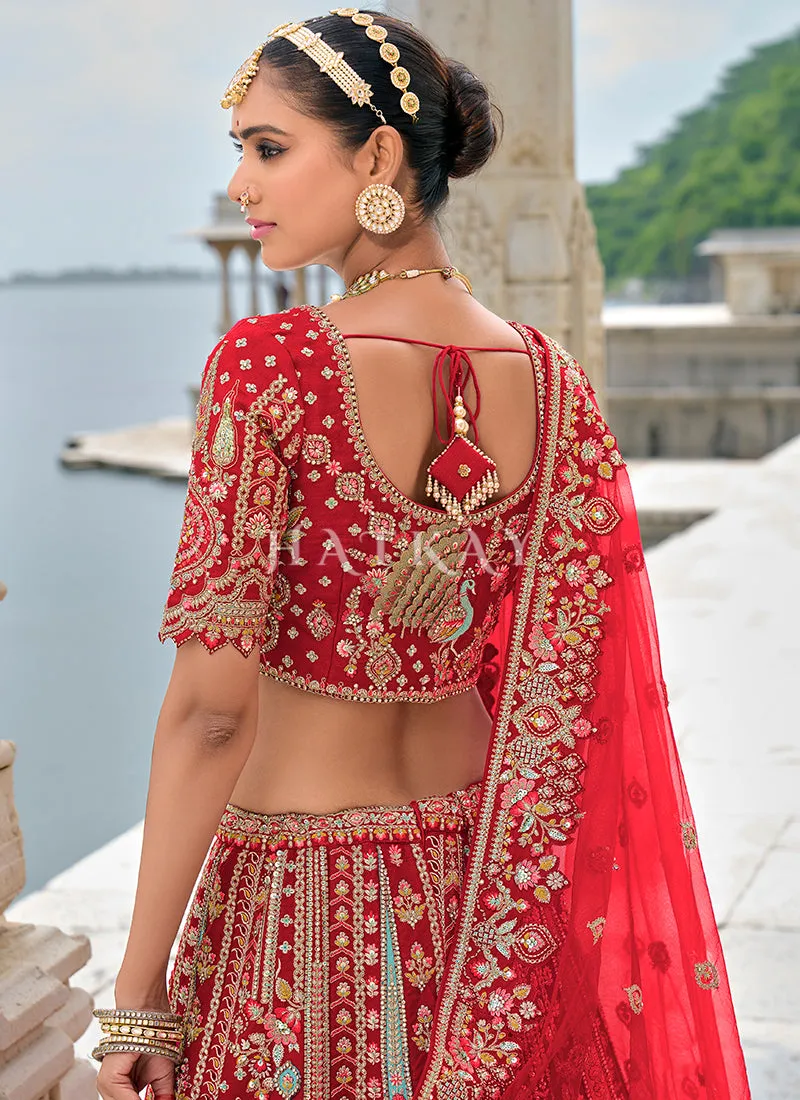 Bridal Red Traditional Embroidery Bridal Lehenga Choli